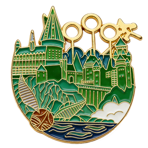 Enamel Metal <b>Pin</b> Castle Scene Brooch Gold Tone Single Side <b>Badge</b> for Clothing Bag Gift - Product Image 5