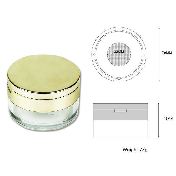 With Mirror Liquid Foundation Container Luxury Gold Empty Round ...
