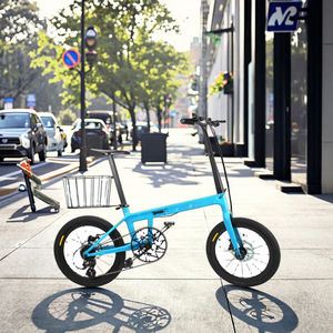 20인치 카본 파이버 접이식 시티 바이크 7단 기어 표준 페달 디스크 브레이크 포크 듀얼 서스펜션 경량 성인용 중국산 - Product Image 1