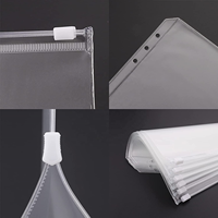 Pochettes transparentes en PVC imperméable à fermeture éclair pour classeur A5 à 6 trous, idéales comme enveloppes de budget pour classeur de planification budgétaire A5