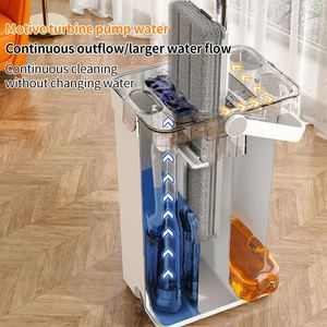 360 Magic Microfiber Flat Mop and Steel Telescopic Pole Dry and Wet Cleaning Set with Wringer Separating Bucket - Product Image 3