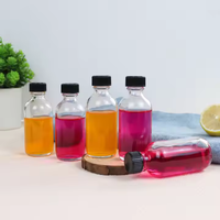 60ml 2oz Petite bouteille en verre transparent avec couvercle Mini bouteille d'échantillon de whisky liqueur Conteneur d'huile essentielle de jus de gingembre
