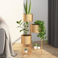 Porte-fleurs en or de luxe en fer suspendu fleur plante verte Pot support debout au sol maison salon décoration support jardinières