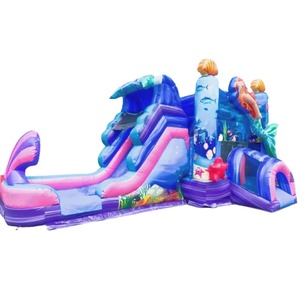 Customized High Quality Mermaid Pink PVC Inflatable Bouncer Castle Outdoor/<b>Indoor</b> Water Slide for Rental or Resale - Product Image 4