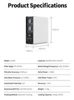 Purificateur d'eau intelligent 3 étapes 1000 GPD à faible bruit pour usage domestique sous évier, avec surveillance en temps réel des TDS et enrichissement en hydrogène par osmose inverse
