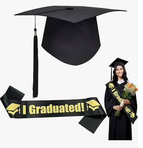 Chapeau de cérémonie imperméable pour adulte de 18 ans, logo scolaire imprimé, chapeau de bachelier pour diplômé universitaire, chapeau de docteur - Product Image 6