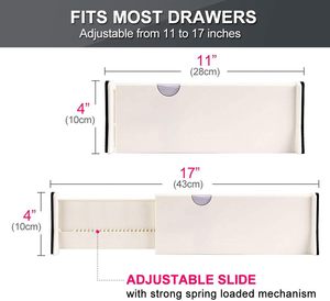 Bedroom Bathroom Kitchen Injection <b>Plastic</b> Adjustable Expandable Clothes <b>Drawer</b> Divider Organizer Separators - Product Image 4