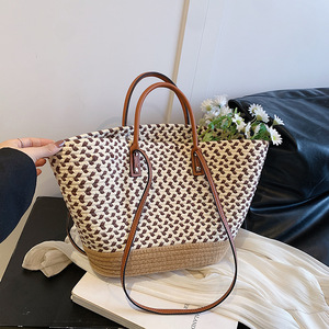 休闲编织单肩包女<span class=keywords><strong>2026</strong></span>春夏大容量沙滩旅行女包女单肩包 - Product Image 3