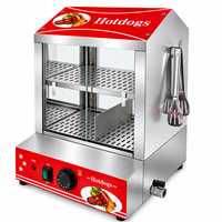 Vitrine chauffante professionnelle pour hot-dogs, 27L, 500W, acier inoxydable, pour food truck, snack-bar et traiteur d'événements