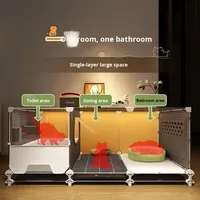 Villa pour chat en plastique transparent, modulable, multifonctionnelle, avec compartiments, tailles personnalisées, bac à litière intégré, vente en gros