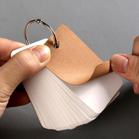 Mini cartes Flash blanches personnalisables, bloc-notes de bricolage, cartes d'index en papier Kraft avec anneau de reliure