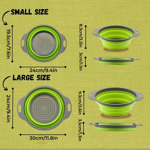 Panier de cuisine pliable multifonctionnel en <span class=keywords><strong>silicone</strong></span>, égouttoirs et paniers de rangement pour fruits, passoires et égouttoirs rotatifs pour légumes - Product Image 3