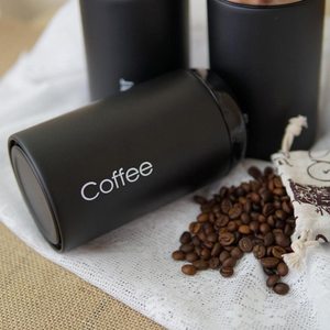 Ensemble de 3 boîtes de rangement en métal blanc et noir pour la cuisine, hermétiques, pour thé, café et sucre - Product Image 3