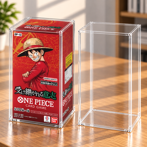 Estuche de exhibición de acrílico con tapa magnética para <span class=keywords><strong>One</strong></span> <span class=keywords><strong>Piece</strong></span> Card Game OP-13 Inherited Will Booster Box, 5 mm de grosor, impermeable, 99% protección UV - Product Image 1