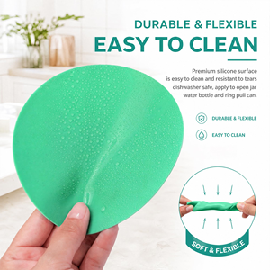 Ouvre-bocal antidérapant en silicone, support de préhension multi-usages, ouvre-bouteille en silicone, sous-verres de cuisine ronds en silicone pour mains faibles - Product Image 4
