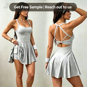 Kadınlar için Y-Back Twist U-Yaka, Entegre Şort Cepli, Çıkarılabilir Pedli, Göstermeyen, Atletik Elbise, Antrenman, Yoga, Koşu için - Product Image 3