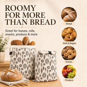 Bolsas de Almacenamiento de Algodón Forradas con Cera de Abeja Natural, Herméticas, Reutilizables, para Pan Casero - Product Image 5
