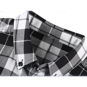 Camisa personalizable de franela de manga larga con forro polar para hombre, botón, patrón de rayas, ajuste Regular, antiarrugas, transpirable para - Product Image 2