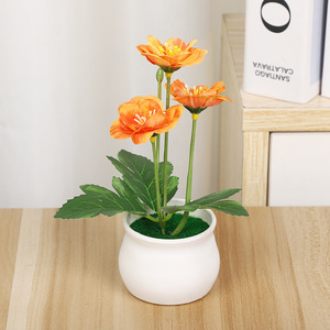 Fleurs artificielles en plastique Yiwu Datuo Florist, plantes en pot 10x14 cm pour décoration intérieure, ornement d'intérieur - Product Image 3