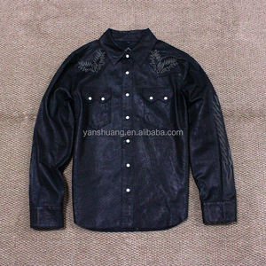 Bomber invernale indiano G1 in vera <span class=keywords><strong>pelle</strong></span> ricamata da uomo <span class=keywords><strong>giacca</strong></span> <span class=keywords><strong>di</strong></span> <span class=keywords><strong>pelle</strong></span> <span class=keywords><strong>di</strong></span> pecora nera abbronzata arancione - Product Image 1