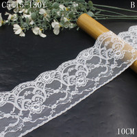 10cm blanc Floral Non élastique Nylon dentelle garniture conception populaire pour la couture écologique emballage cadeau décorations de mariage