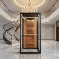 Cabine de Elevador de Metal com Acabamento Fosco para Interiores de Vilas Privadas, Elevador Residencial com Design Moderno e Luxuoso