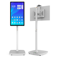 Téléviseur intelligent portable FHD 32 pouces sur roulettes, écran LCD, Android, batterie, télécommande vocale, écran tactile, téléviseur mobile pour la maison