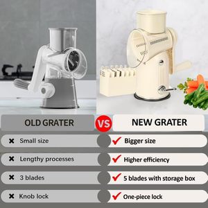 Rotary Cheese Grater 5 Drum Blades Manual <b>Vegetable</b> Slicer Walnuts Grinder Cheese Shredder Eco-Friendly ABS Stainless Steel <b>Tool</b> - Product Image 3