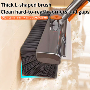 <span class=keywords><strong>Brosse</strong></span> de nettoyage 3-en-1 en acier inoxydable robuste à poils rigides avec long manche pour <span class=keywords><strong>douche</strong></span>, salle de bain et sols – Portable - Product Image 2