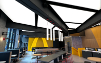 Panneaux de plafond tendu en aluminium avec éclairage LED pour hall d'hôtel, avec membrane souple en tissu PVC pour décoration