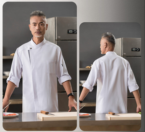 Abrigo de Pizza de diseño moderno con logotipo personalizado, abrigo de Chef ligero para Hotel, restaurante, bar, algodón, poliéster, chaqueta de Chef de cocina, uniforme - Product Image 5