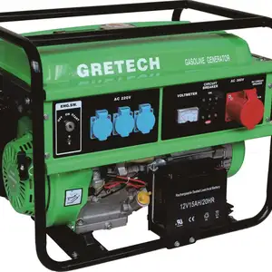 Gretech-generador de gasolina de 5kW de alta calidad, generador de uso doméstico, 5kW, LPG/NG/baja emisión