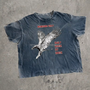 Camisetas Vintage al por Mayor para Hombre, Camiseta de Algodón de Alta Calidad con Efecto Desgastado por el Sol, Camiseta Personalizada Lisa Estilo Urbano Vintage con Lavado Ácido - Product Image 1