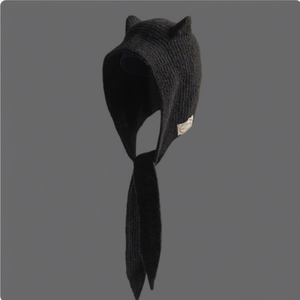 <span class=keywords><strong>Bonnet</strong></span> Cache-oreilles Intégré en Tricot <span class=keywords><strong>avec</strong></span> Oreilles de Chat Mignonnes pour <span class=keywords><strong>Femme</strong></span>, Style Coréen, <span class=keywords><strong>Bonnet</strong></span> à Capuche Pull-over, Protection Chaude des Oreilles pour l'Hiver en Extérieur - Product Image 5