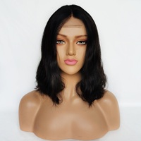 Perruque Frontale Invisible en Dentelle Suisse avec Faux Cuir Chevelu Naturel, Cheveux Humains Brésiliens Vierge Remy Double Tissage, Vente en Gros Pas Chère