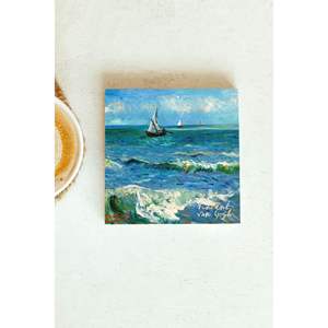 Posavasos de Piedra Individual de la Serie Vincent Van Gogh, Diseño Cuadrado de 59 mm, para Regalo Empresarial o Promocional - Product Image 1