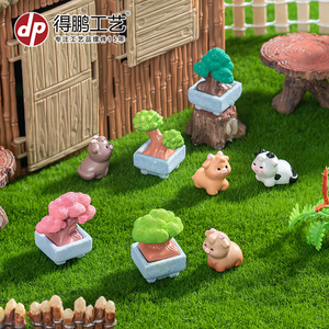 รูปปั้นสัตว์เรซิ่นขนาดเล็กพร้อมกระถางบอนไซสำหรับตกแต่งสวนใช้ได้ทั้งภายในและภายนอกอาคาร - Product Image 3