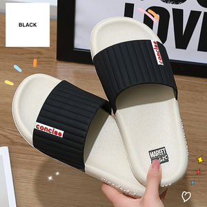 Serin yaz ev tasarımcı terlik erkekler için ev Skid banyo yüksek kaliteli slaytlar adım dışkı algılama erkek terlikleri - Product Image 2