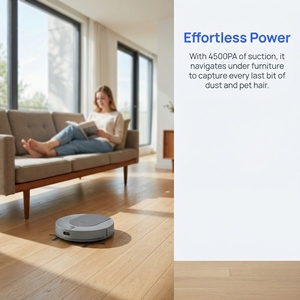 Aspirateur robot avec aspiration >2499 Pa, filtre HEPA, ABS écologique, balayage et lavage automatiques, nettoyage humide/sec, 150-180 min - Product Image 6