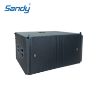 Haut-parleur de basses actif double 18 pouces haute puissance Sandy Audio Sub pour système de sonorisation de concert extérieur et performances sur grande scène, 4800W de puissance de crête