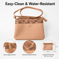 Sac à bandoulière vintage en PVC pour femme avec fermeture éclair, résistant à l'eau et antivol - Portable pour l'extérieur et les voyages
