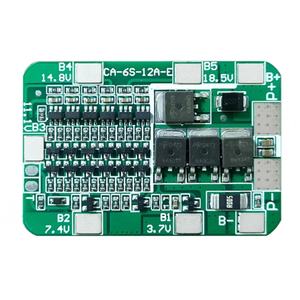6S 22.2V 12A แผงป้องกันแบตเตอรี่ลิเธียมโพลิเมอร์ 18650 แบบหกสาย, กระแสสูงไม่มีระบบบาลานซ์ - Product Image 1