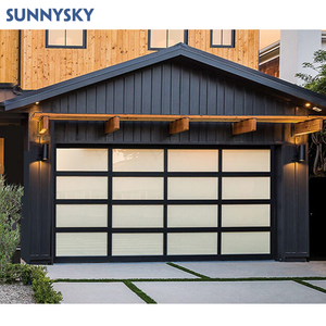 Sunnysky thiết kế hiện đại tự động mở đen hợp kim nhôm 16x7 đôi xe cửa nhà để xe với lò xo & phần cứng - Product Image 5