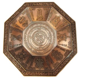 Bandeja de Incineración de Escrituras Budistas Tibetanas Octagonal, Incantación Fantástica, Ocho Símbolos Auspiciosos, Plato de Sacrificio de Fuego - Product Image 2
