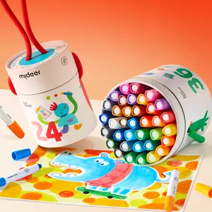 Mideer MD4253 ipeksi çabuk kuruyan boya kalemleri-renkli kova çocuk mum boya yıkanabilir mum boya