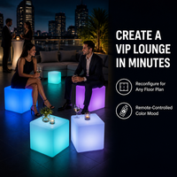 CoolQing Vente en gros de cubes lumineux LED rechargeables pour la restauration, le mobilier, les événements commerciaux, la location, RGB 16 couleurs, télécommande