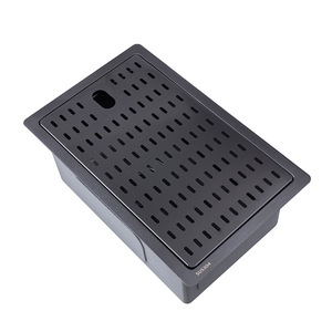 Évier simple en acier inoxydable 304 Black Diamond avec couvercle, installation sur comptoir, évier de bar à glace 2845, finition mate, facile à nettoyer - Product Image 1