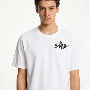 T-Shirt Personalizzata con Grafica Streetwear, Magliette Casual da <span class=keywords><strong>Uomo</strong></span> all'Ingrosso, Consegna Rapida in 72 Ore, Stampa su Magliette Bianche OEM ODM - Product Image 3