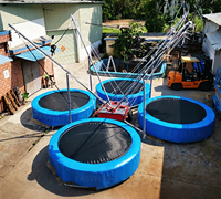 Trampoline gonflable pour enfants EASYFUN Factory Mobile Kids 4 personnes avec machine de contrôle amovible pour divertissement en plein air