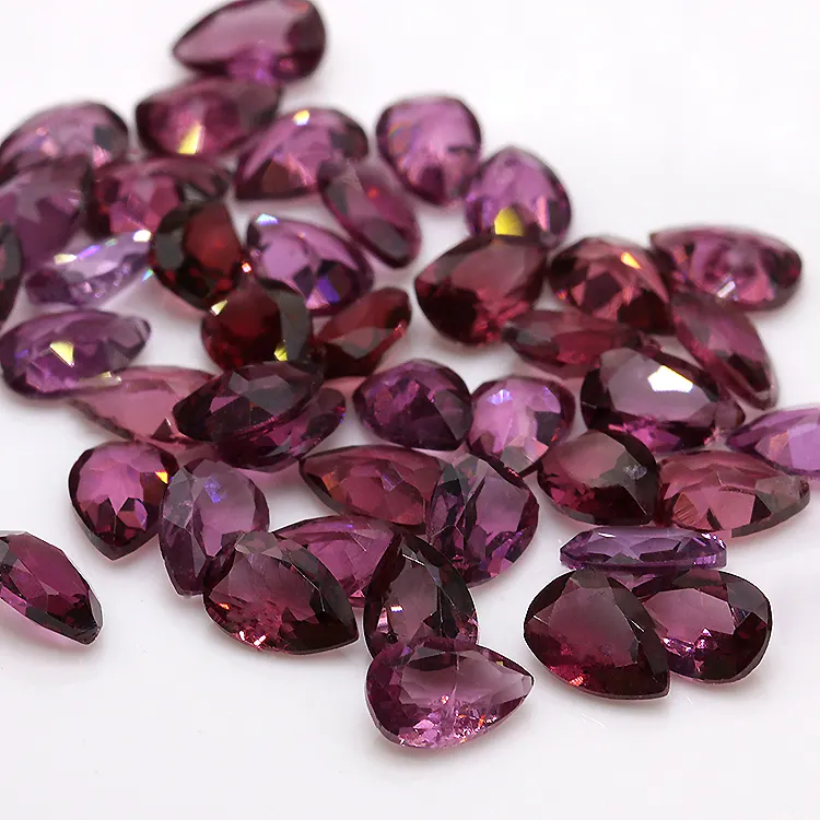 天然紫ガーネット宝石DIYジュエリー作り用梨カット